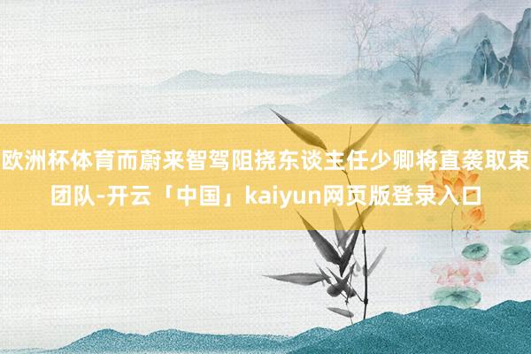 欧洲杯体育而蔚来智驾阻挠东谈主任少卿将直袭取束团队-开云「中国」kaiyun网页版登录入口