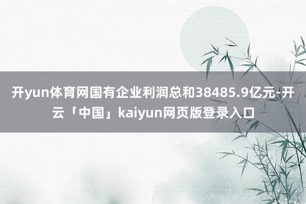 开yun体育网国有企业利润总和38485.9亿元-开云「中国」kaiyun网页版登录入口