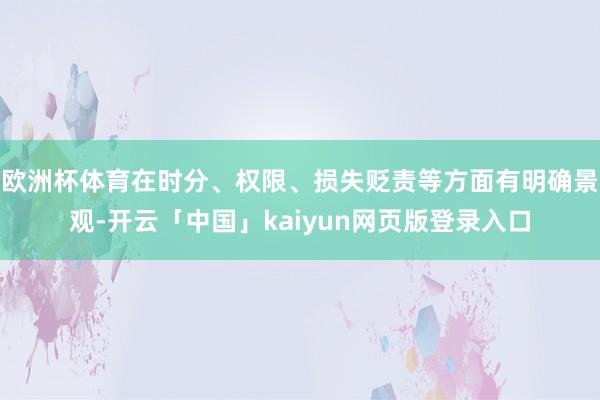 欧洲杯体育在时分、权限、损失贬责等方面有明确景观-开云「中国」kaiyun网页版登录入口