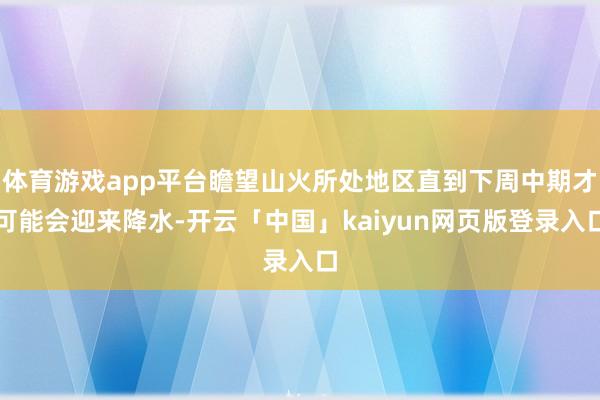 体育游戏app平台瞻望山火所处地区直到下周中期才可能会迎来降水-开云「中国」kaiyun网页版登录入口